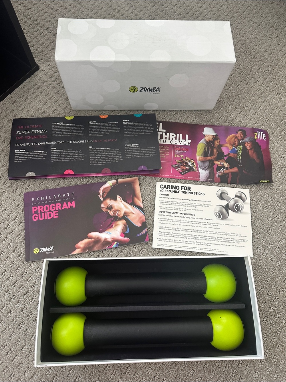 Zumba Exhilarate Body Shaping System w/Toning Sticks - 7 disc set